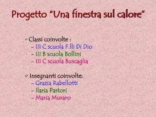 progetto una finestra sul calore