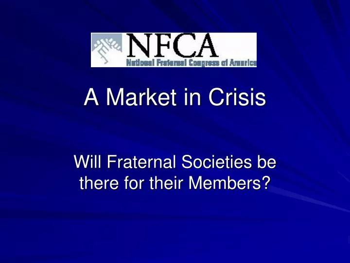 a market in crisis