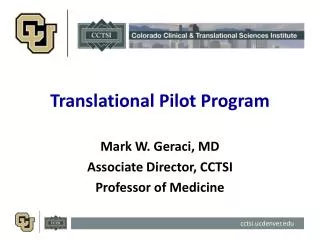 Translational Pilot Program