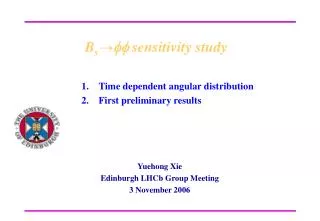 B s ? ff sensitivity study