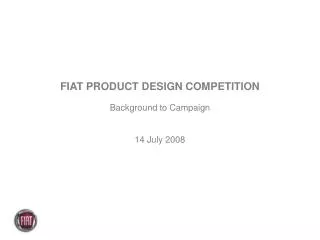 FIAT PRODUCT DESIGN COMPETITION