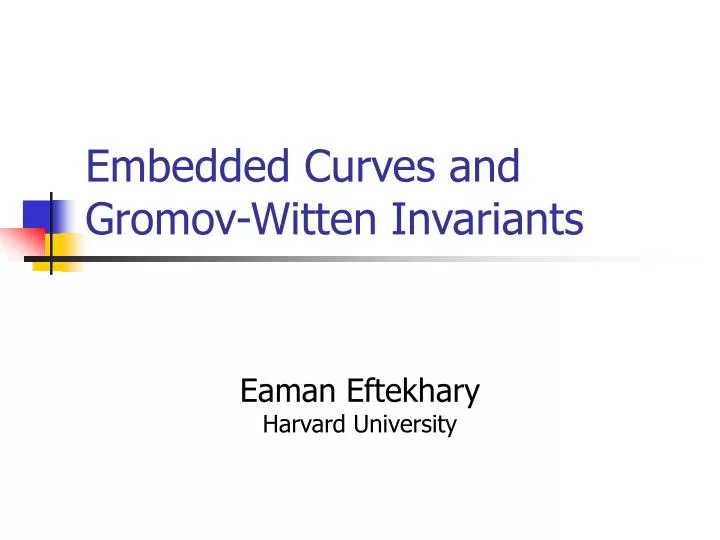 embedded curves and gromov witten invariants