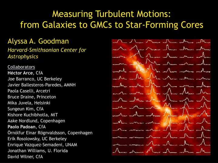 measuring turbulent motions from galaxies to gmcs to star forming cores