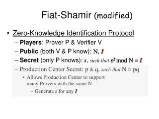 Fiat-Shamir (modified)