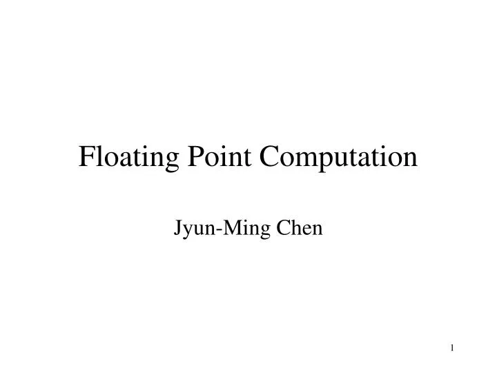 floating point computation