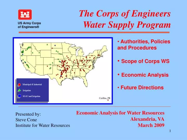 the corps of engineers water supply program