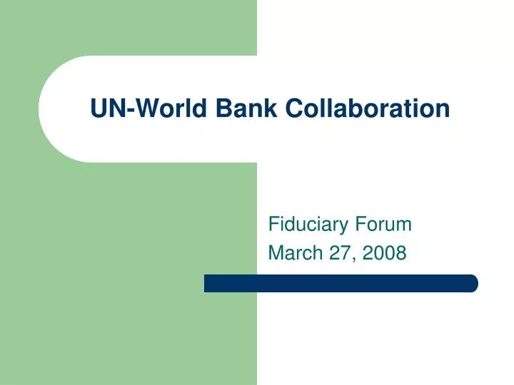 un world bank collaboration