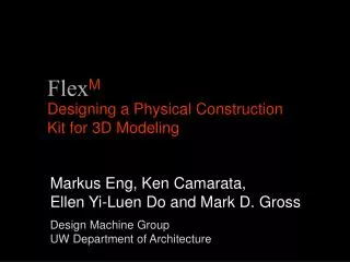 Designing a Physical Construction Kit for 3D Modeling