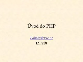 Úvod do PHP