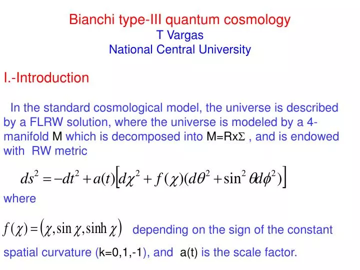 bianchi type iii quantum cosmology t vargas national central university