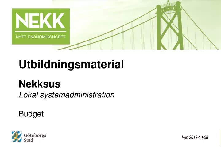 nekksus lokal systemadministration budget