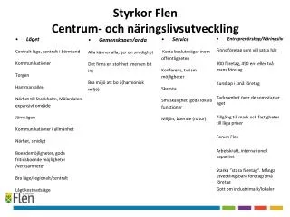 Styrkor Flen Centrum- och näringslivsutveckling