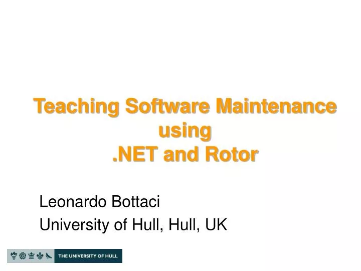 teaching software maintenance using net and rotor