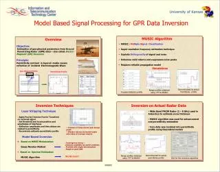 Overview Objective: Estimation of geo-physical parameters from Ground