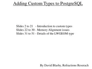 Adding Custom Types to PostgreSQL
