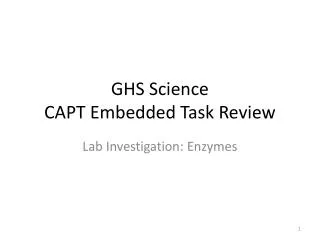 GHS Science CAPT Embedded Task Review