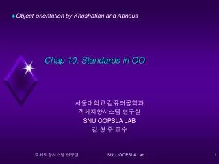 Chap 10. Standards in OO
