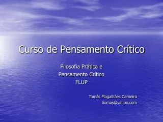 curso de pensamento cr tico