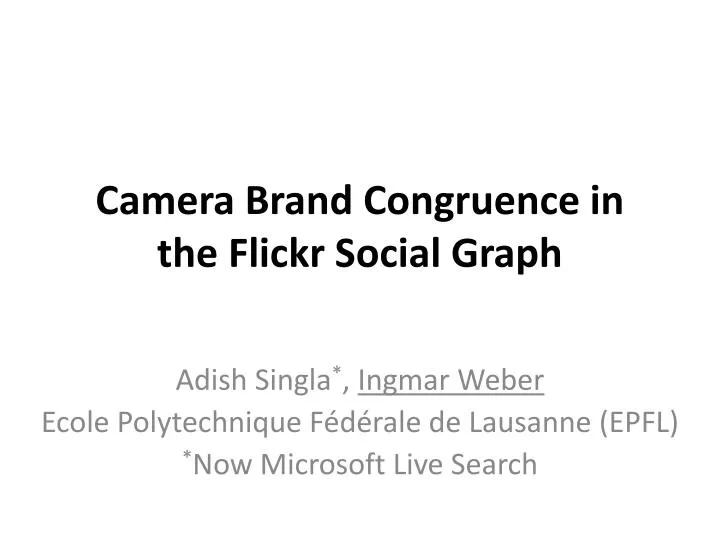 camera brand congruence in the flickr social graph
