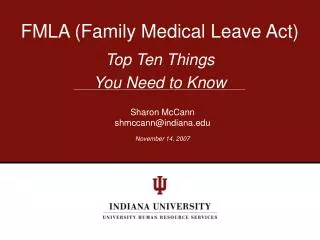 FMLA (Family Medical Leave Act)