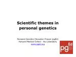 Scientific themes in personal genetics Personal Genetics Education Project (pgEd) - slide 1