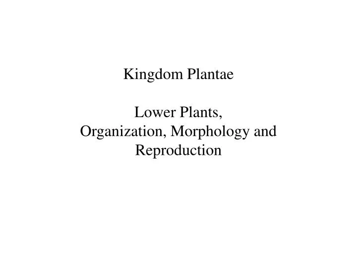 kingdom plantae lower plants organization morphology and reproduction