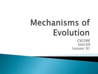 Mechanisms of Evolution