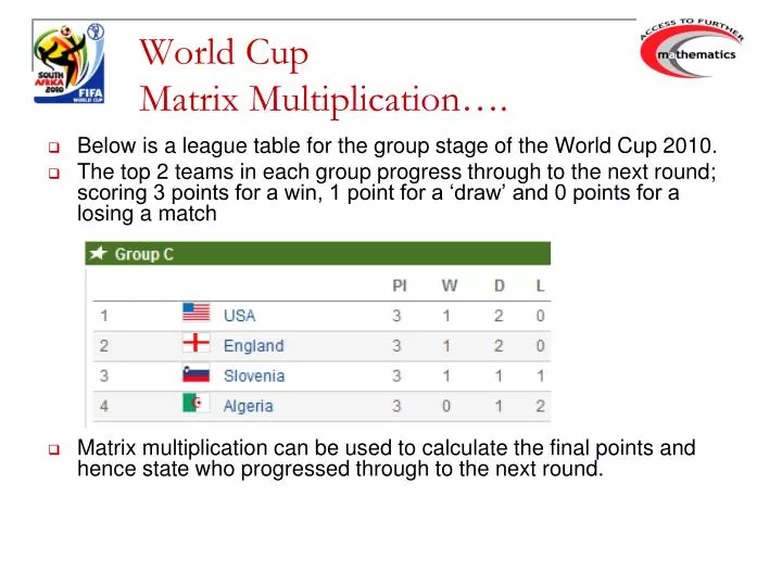 world cup matrix multiplication