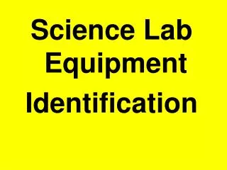 Science Lab Equipment Identification