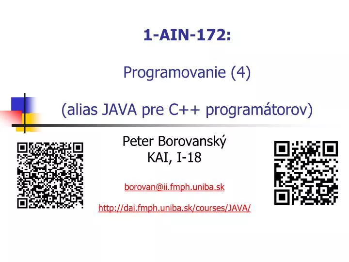 1 ain 172 programovanie 4 alias j ava pre c program torov