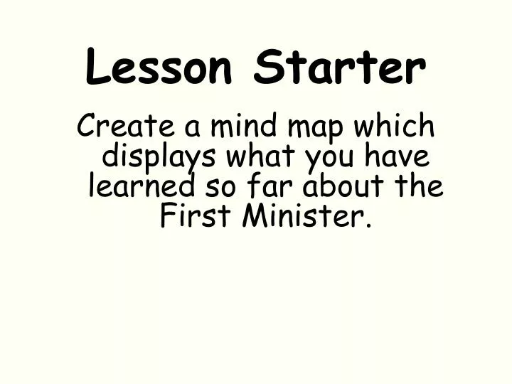 lesson starter