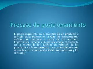 proceso de posicionamiento