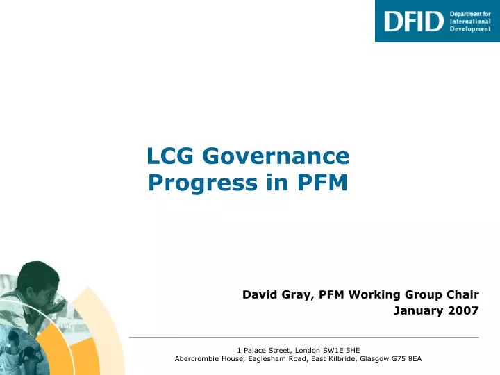 lcg governance progress in pfm