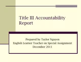 Title III Accountability Report