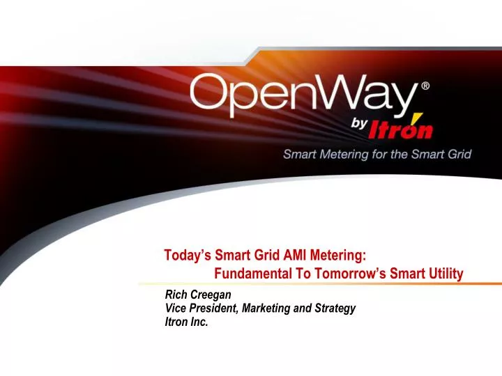 today s smart grid ami metering fundamental to tomorrow s smart utility