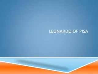 Leonardo Of pisa