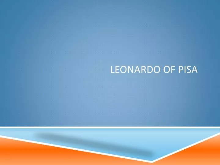 leonardo of pisa
