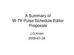 A Summary of W-7X Pulse Schedule Editor Proposals - slide 1
