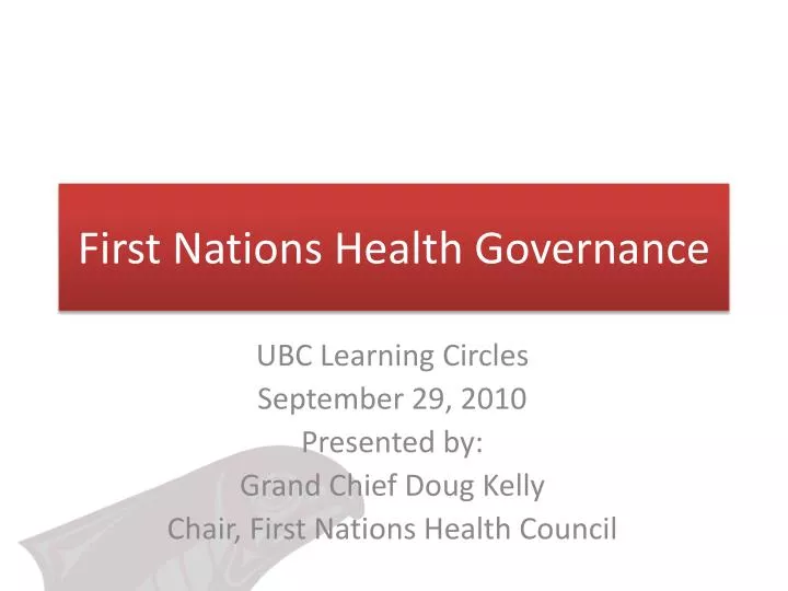 first nations health governance