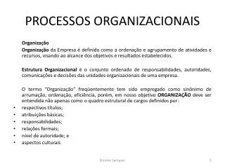 processos organizacionais