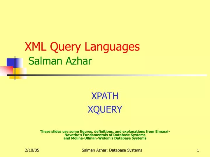 xml query languages salman azhar