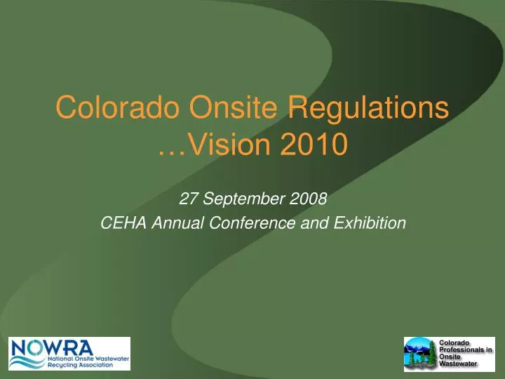 colorado onsite regulations vision 2010