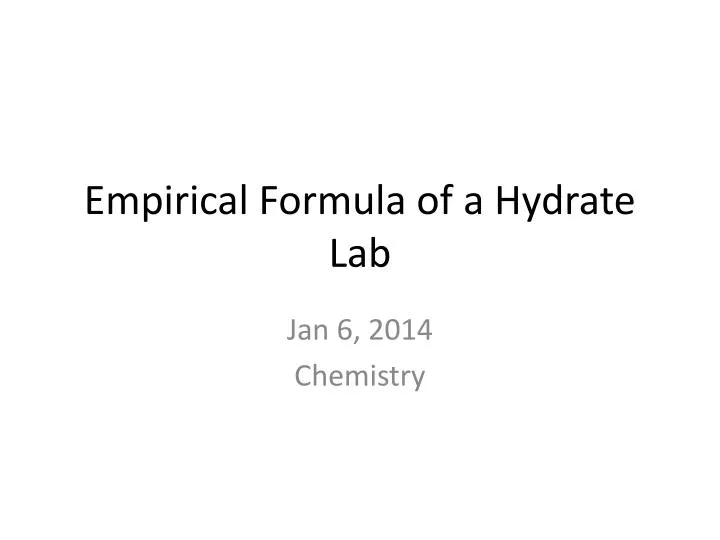 empirical formula of a hydrate lab