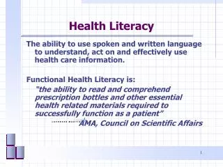 Health Literacy