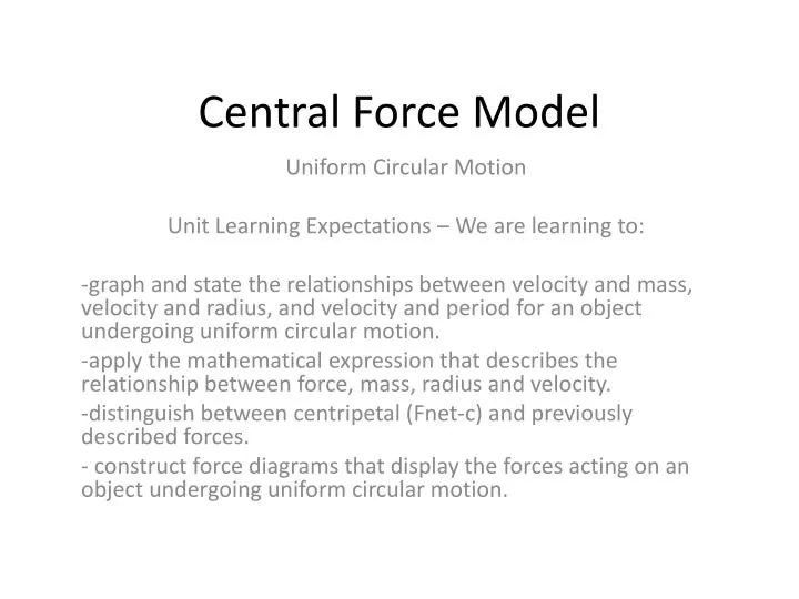 central force model