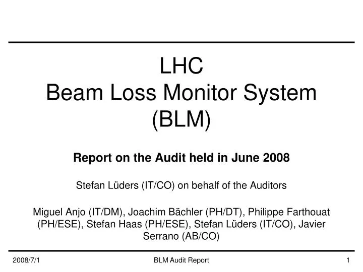 lhc beam loss monitor system blm
