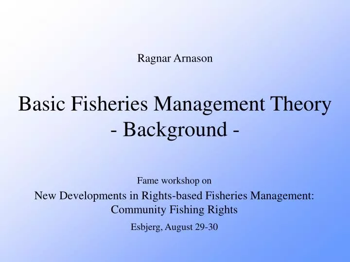 basic fisheries management theory background