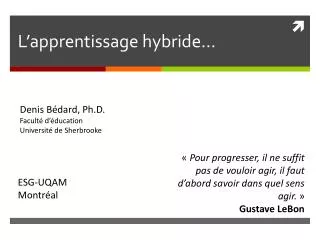 l apprentissage hybride