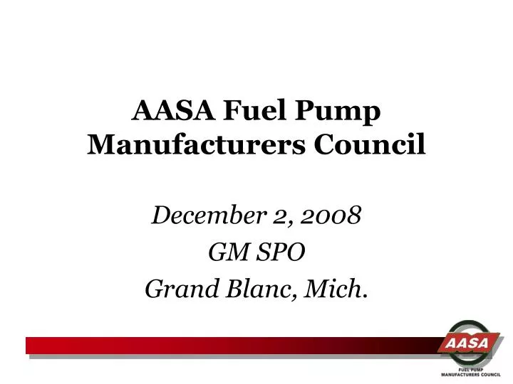 aasa fuel pump manufacturers council