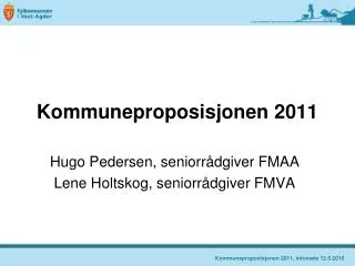 kommuneproposisjonen 2011